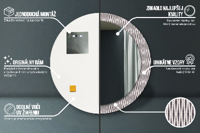 Miroir rond imprimé Motif à pois géométriques