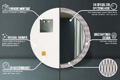 Miroir rond imprimé Motif à pois géométriques