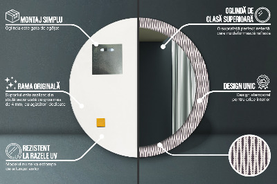 Miroir rond imprimé Motif à pois géométriques