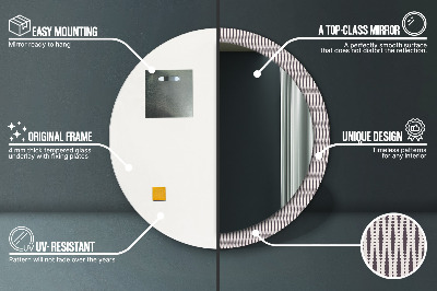 Miroir rond imprimé Motif à pois géométriques