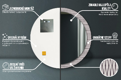 Miroir rond imprimé Motif à pois géométriques
