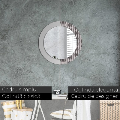 Miroir rond imprimé Motif à pois géométriques
