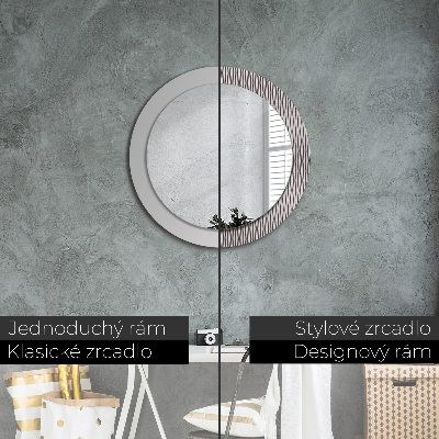 Miroir rond imprimé Motif à pois géométriques