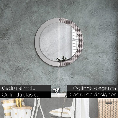 Miroir rond imprimé Motif à pois géométriques