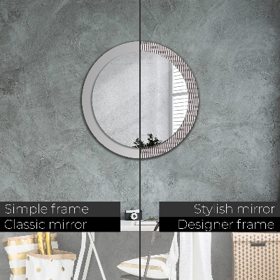 Miroir rond imprimé Motif à pois géométriques