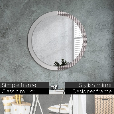 Miroir rond imprimé Motif à pois géométriques