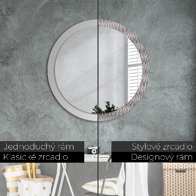 Miroir rond imprimé Motif à pois géométriques