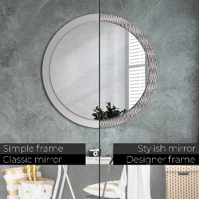 Miroir rond imprimé Motif à pois géométriques