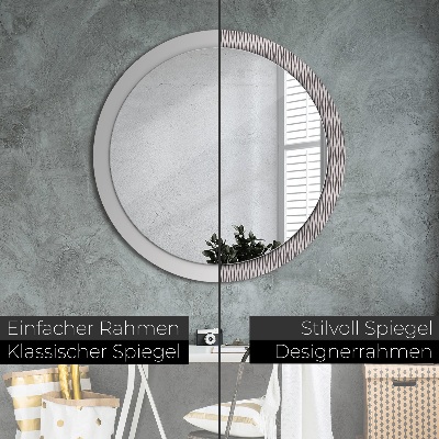 Miroir rond imprimé Motif à pois géométriques