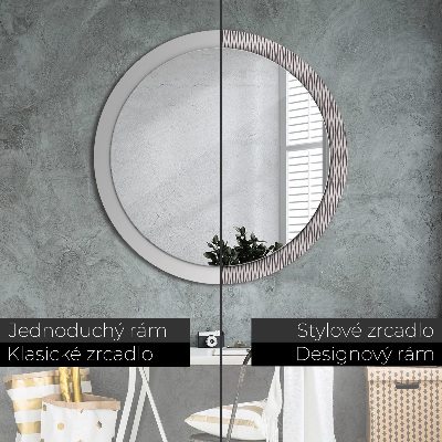 Miroir rond imprimé Motif à pois géométriques