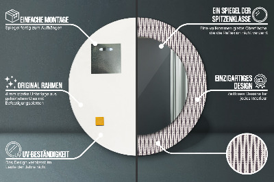 Miroir rond imprimé Motif à pois géométriques