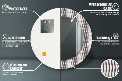 Miroir rond imprimé Motif à pois géométriques