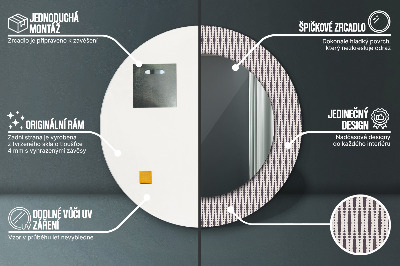 Miroir rond imprimé Motif à pois géométriques