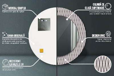 Miroir rond imprimé Motif à pois géométriques