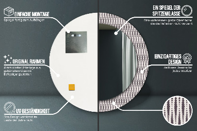Miroir rond imprimé Motif à pois géométriques