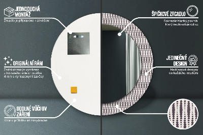 Miroir rond imprimé Motif à pois géométriques