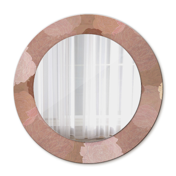Miroir rond imprimé Composition de roses