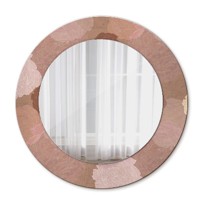 Miroir rond imprimé Composition de roses