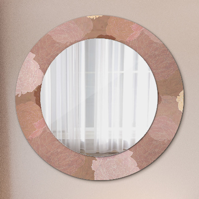 Miroir rond imprimé Composition de roses