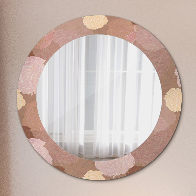 Miroir rond imprimé Composition de roses