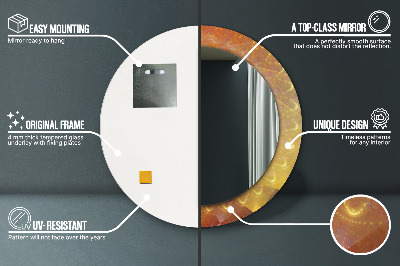 Miroir rond imprimé Abstraction en spirale