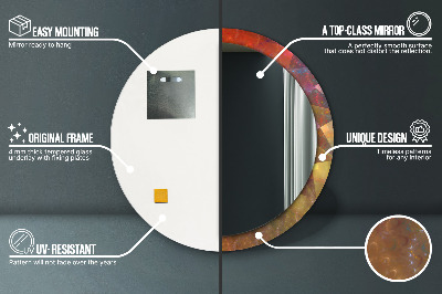 Miroir rond imprimé Abstraction en spirale