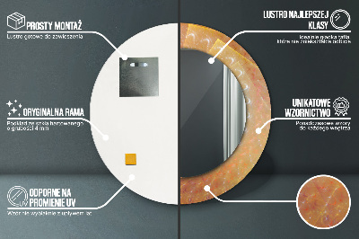 Miroir rond imprimé Abstraction en spirale