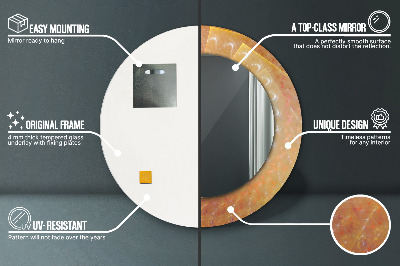 Miroir rond imprimé Abstraction en spirale