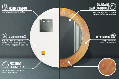 Miroir rond imprimé Abstraction en spirale