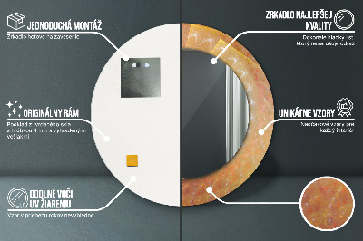 Miroir rond imprimé Abstraction en spirale