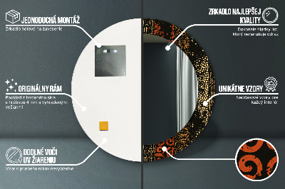 Miroir rond avec décoration Motif abstrait grunge