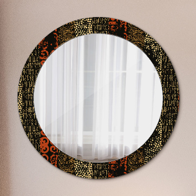 Miroir rond avec décoration Motif abstrait grunge