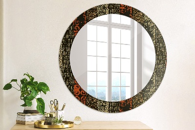 Miroir rond avec décoration Motif abstrait grunge