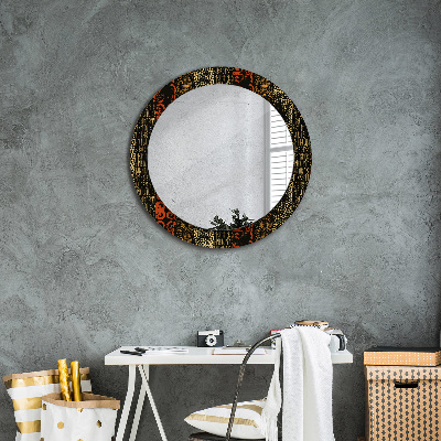 Miroir rond avec décoration Motif abstrait grunge