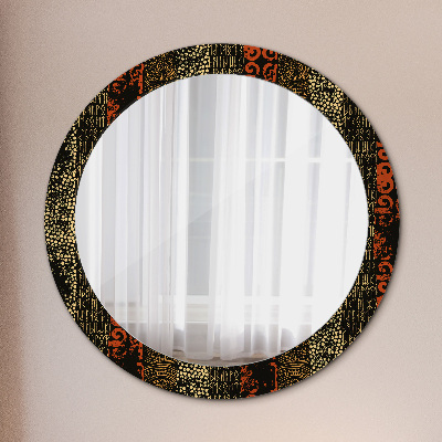 Miroir rond avec décoration Motif abstrait grunge