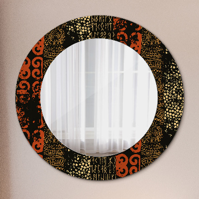 Miroir rond avec décoration Motif abstrait grunge