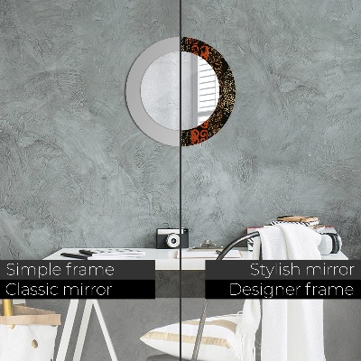 Miroir rond avec décoration Motif abstrait grunge