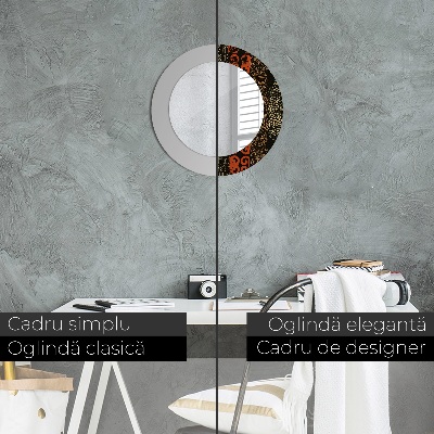 Miroir rond avec décoration Motif abstrait grunge