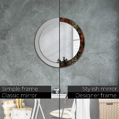 Miroir rond avec décoration Motif abstrait grunge