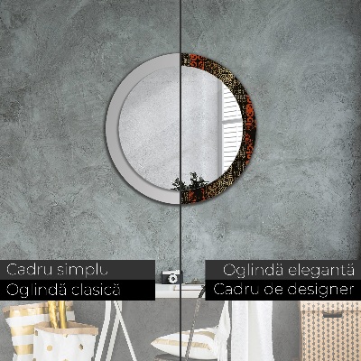 Miroir rond avec décoration Motif abstrait grunge