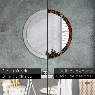 Miroir rond avec décoration Motif abstrait grunge