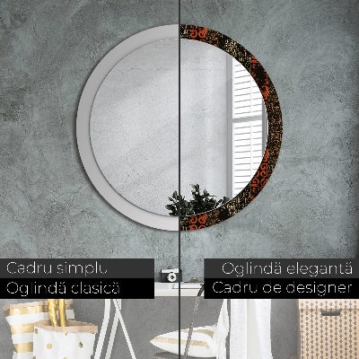 Miroir rond avec décoration Motif abstrait grunge