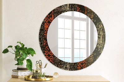 Miroir rond avec décoration Motif abstrait grunge