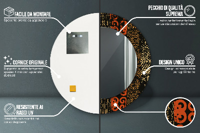 Miroir rond avec décoration Motif abstrait grunge
