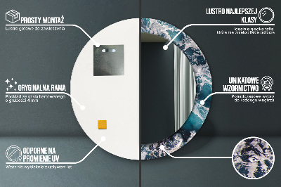 Miroir rond avec décoration Mer agitée