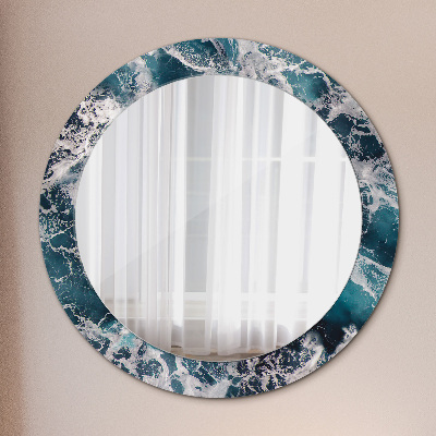 Miroir rond avec décoration Mer agitée
