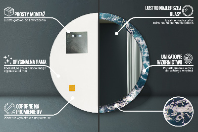 Miroir rond avec décoration Mer agitée