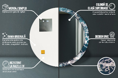 Miroir rond avec décoration Mer agitée