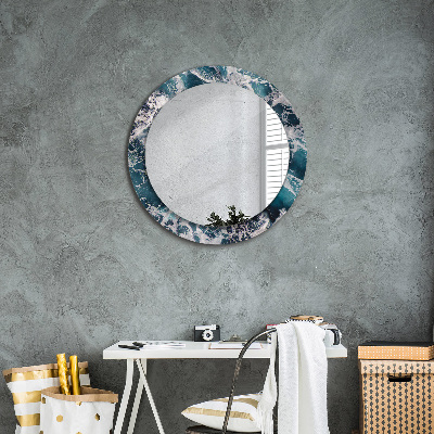 Miroir rond avec décoration Mer agitée