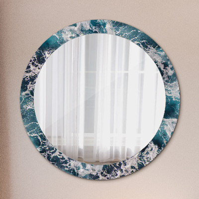Miroir rond avec décoration Mer agitée